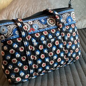 Vera Bradley Black and Blue Floral Shoulder Bag